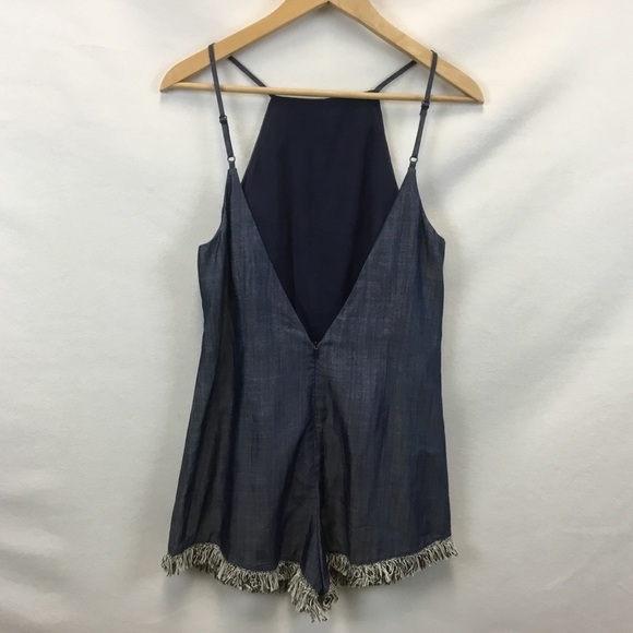 Line + Dot Lennon Chambray Romper - Picture 2 of 11